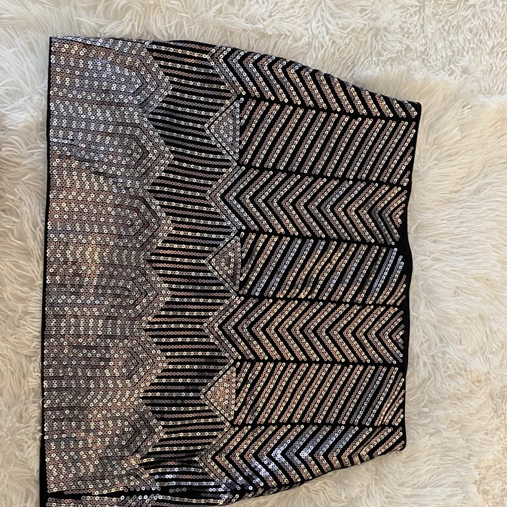 Express black sequin skirt